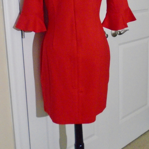 BANANA REPUBLIC Ponte Flutter-Sleeve Dress 10P RED - Picture 8 of 8